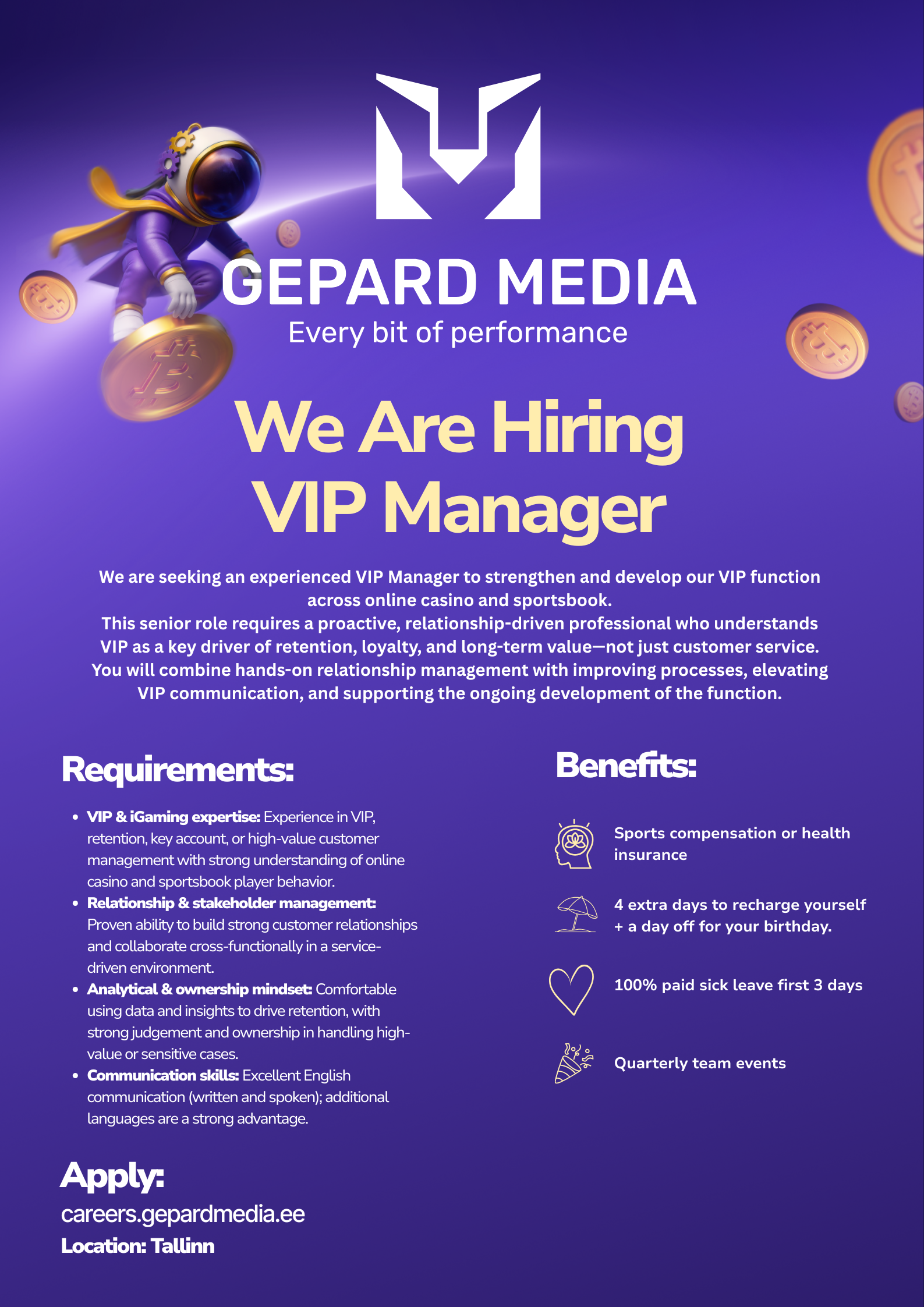 VIP Manager, Gepard Media OÜ | CV.ee