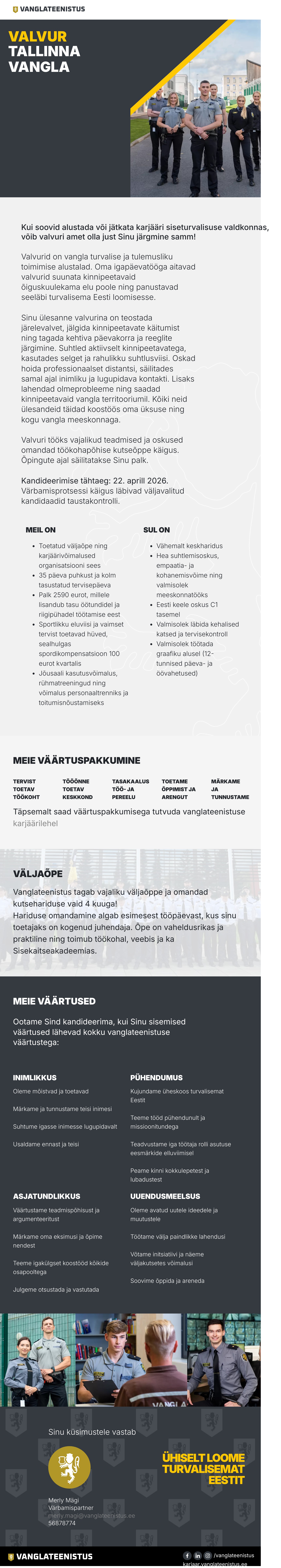 Valvur, Vanglad | CV.ee